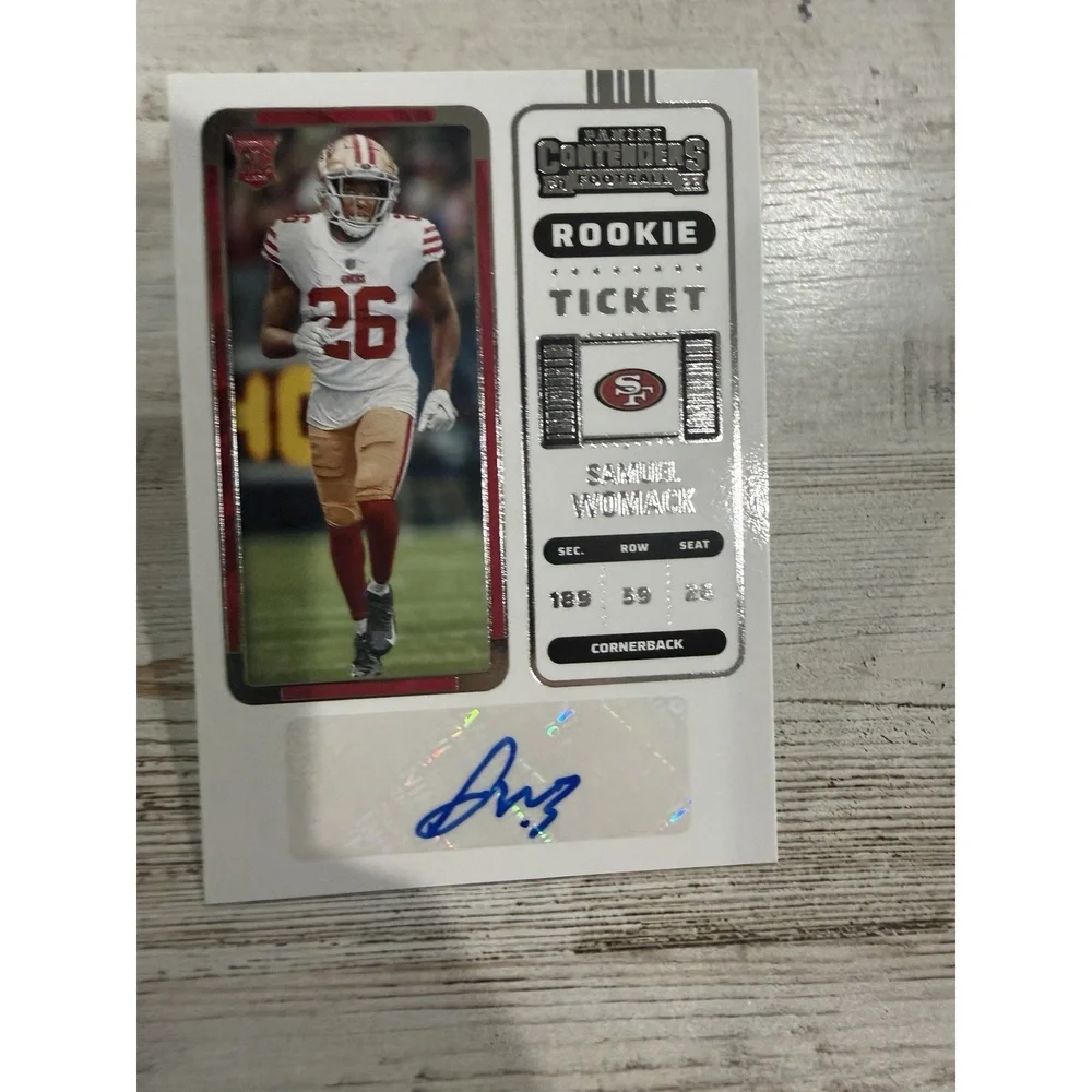 2022 Panini Contenders Samuel Womack Rookie Ticket Auto #232 49ers RC